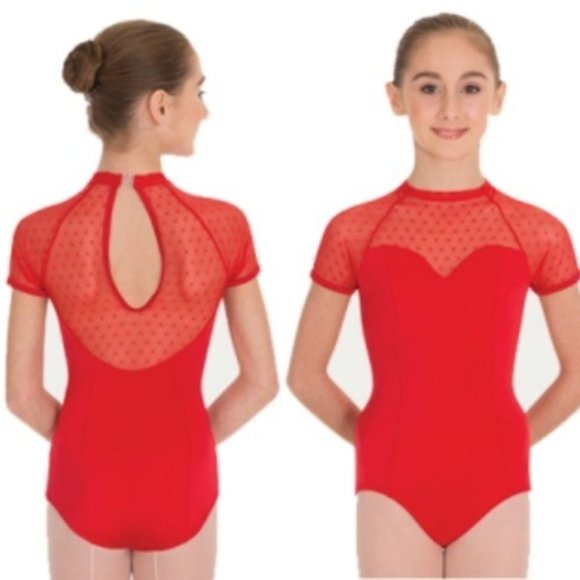 Leotard New Body Wrappers Womens SA or XL Red Short Sleeve Dance Costume - Picture 2 of 5